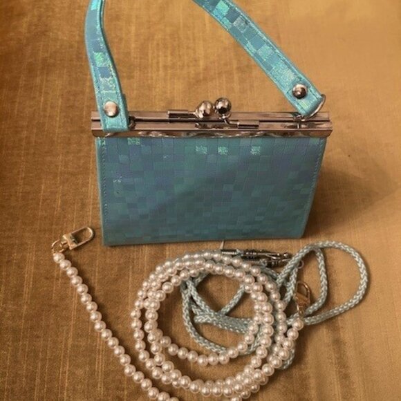 EUC - Electric Blue Y2K handheld Micro tote bag - Picture 5 of 5